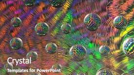  Presentation with water drops - Slide set consisting of brochure 3 - water drops reflecting colorful paper background and a tawny brown colored foreground