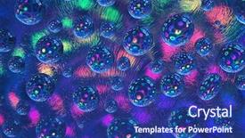  Presentation with water drops - Beautiful slide deck featuring brochure 3 - water drops reflecting colorful paper backdrop and a ocean colored foreground