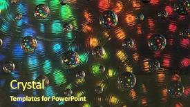  Presentation with colorful water droplets - Beautiful slide set featuring brochure 3 - water drops reflecting colorful paper backdrop and a tawny brown colored foreground