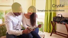  Presentation with brochure - Theme enhanced with brochure together in a hotel background and a yellow colored foreground