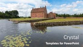  Presentation with castle - Slides having broholm-slot-14th-century-castle background and a gray colored foreground