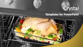  Presentation with turkey - Amazing PPT theme having broilers - casserole dish with whole raw backdrop and a dark gray colored foreground