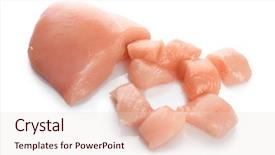  Presentation with cut - Amazing slide deck having cut chicken fillet on white backdrop and a lemonade colored foreground