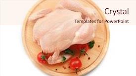  Presentation with chicken - Beautiful presentation theme featuring broilers - cutting board with raw chicken backdrop and a lemonade colored foreground