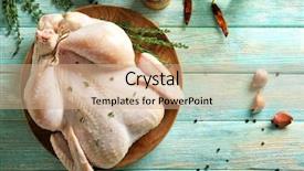  Presentation with thyme - Cool new PPT theme with broilers - plate with fresh whole chicken backdrop and a coral colored foreground
