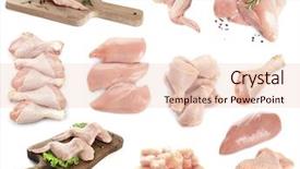  Presentation with chicken - Cool new presentation with broilers - raw chicken cuts on white backdrop and a lemonade colored foreground