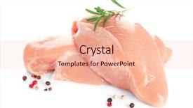  Presentation with grains - Theme featuring broilers - raw chicken fillet with pepper background and a lemonade colored foreground