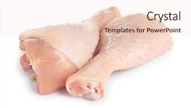  Presentation with chicken - PPT theme having broilers - raw chicken legs on white background and a lemonade colored foreground