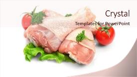  Presentation with lettuce - Presentation theme featuring broilers - raw chicken legs with lettuce background and a sky blue colored foreground
