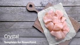  Presentation with raw meat - Presentation theme having broilers - raw chicken meat on wooden background and a gray colored foreground