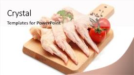  Presentation with wooden board for oktoberfest - Presentation design enhanced with broilers - wooden board with fresh raw background and a white colored foreground