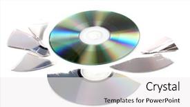  Presentation with information - Presentation design enhanced with broken and whole disks background and a white colored foreground