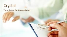  Presentation with prescription - Audience pleasing PPT layouts consisting of broken arm sling - close-up of hand writing prescription backdrop and a cream colored foreground