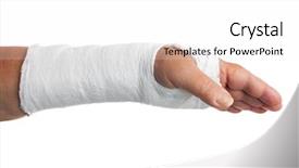  Presentation with plaster - Cool new presentation theme with broken arm with a plaster backdrop and a white colored foreground
