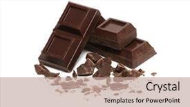  Presentation with white chocolate - Slide deck consisting of broken bar of dark chocolate background and a coral colored foreground