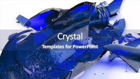  Presentation with broken glass - Presentation design with broken blue glass on white background and a ocean colored foreground