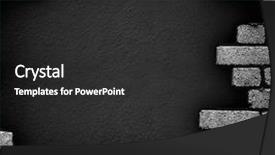  Presentation with broken wall - Presentation theme consisting of broken brick wall background and a dark gray colored foreground