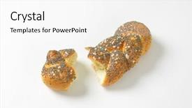  Presentation with poppy - Cool new slides with broken bun with poppy seeds and salt backdrop and a white colored foreground