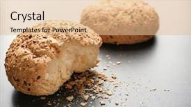  Presentation with sesame seeds and oil - Slide deck having broken buns with sesame seeds background and a lemonade colored foreground