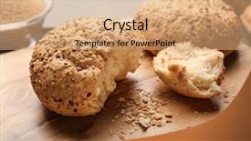  Presentation with seeds - Cool new presentation theme with broken buns with sesame seeds backdrop and a  colored foreground