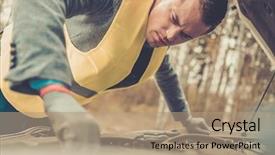  Presentation with roadside - Presentation enhanced with broken car on a roadside background and a  colored foreground