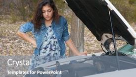  Presentation with wait - Cool new slides with broken car wait service backdrop and a seafoam green colored foreground