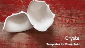  Presentation with wood ash - Beautiful PPT theme featuring broken ceramic bowl on wood backdrop and a tawny brown colored foreground