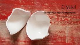  Presentation with a wood basketball court - Slide set with broken ceramic bowl on wood background and a red colored foreground