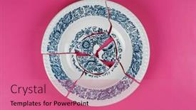  Presentation with patterns - PPT theme enhanced with broken-ceramic-plate-with-patterns background and a coral colored foreground