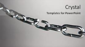  Presentation with chain - Cool new PPT theme with broken chain on gray background backdrop and a light gray colored foreground