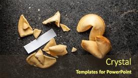  Presentation with cookies - Audience pleasing presentation theme consisting of broken-chinese-lucky-cookies-fortune backdrop and a tawny brown colored foreground