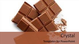  Presentation with white chocolate - Theme with broken chocolate bar on white background and a red colored foreground