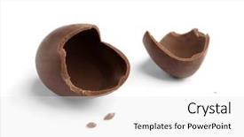  Presentation with broken egg - Cool new PPT layouts with broken chocolate egg isolated backdrop and a white colored foreground