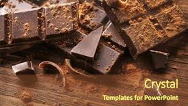  Presentation with cocoa - Presentation design having broken chocolate pieces and cocoa background and a tawny brown colored foreground