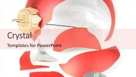  Presentation with white christmas - Colorful presentation theme enhanced with broken christmas toy isolated on white backdrop and a coral colored foreground