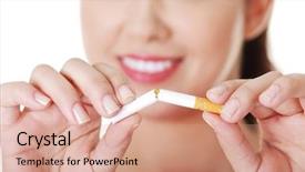  Presentation with stop smoking - Cool new presentation design with broken cigarette stop smoking backdrop and a coral colored foreground