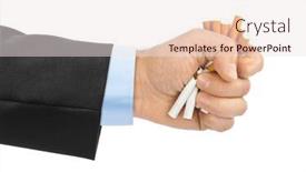  Presentation with cigarettes - Presentation design having broken cigarettes in hand isolated background and a sky blue colored foreground