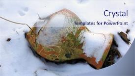  Presentation with clay - Presentation theme featuring broken clay jug background and a sky blue colored foreground