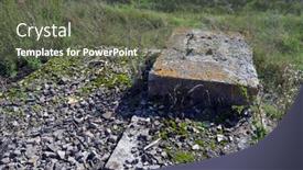  Presentation with soviet - Slide set with broken-concrete-abandoned-huge-soviet background and a gray colored foreground