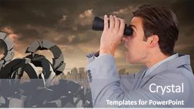  Presentation with question - Beautiful PPT theme featuring broken concrete stone with question backdrop and a gray colored foreground