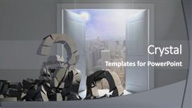  Presentation with question - Presentation design with broken concrete stone with question background and a gray colored foreground