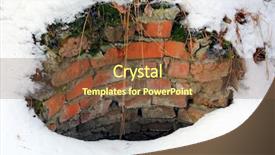  Presentation with danger - Colorful PPT layouts enhanced with broken danger well on winter backdrop and a tawny brown colored foreground