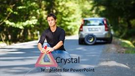  Presentation with roadside - Theme having broken down by the roadside background and a seafoam green colored foreground