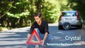  Presentation with triangle - Beautiful slides featuring broken down by the roadside backdrop and a ocean colored foreground