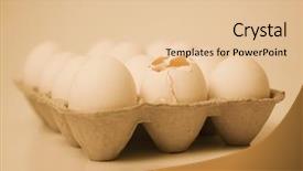  Presentation with broken egg - Theme enhanced with crystal clear water in the lake during a rain zakopane background and a light blue colored foreground