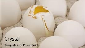  Presentation with broken egg - Amazing presentation design having broken egg in a carton backdrop and a soft green colored foreground