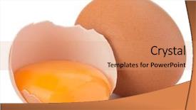  Presentation with broken egg - Presentation theme with broken egg in eggshell half background and a coral colored foreground