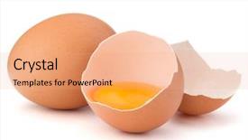  Presentation with broken egg - Beautiful slides featuring broken egg in eggshell half backdrop and a coral colored foreground