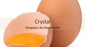  Presentation with broken egg - Slide set consisting of broken egg in eggshell half background and a coral colored foreground