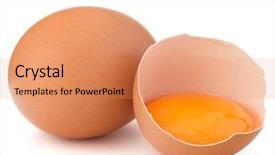  Presentation with broken egg - Presentation theme consisting of broken egg in eggshell half background and a coral colored foreground